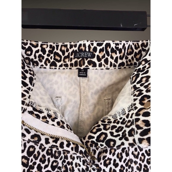 NWOT J.CREW $148 High-rise kickout jean sailor pockets leopard print SZ 27 - Picture 5 of 7